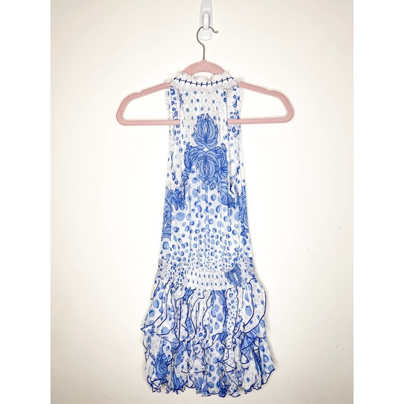 Poupette St. Barth Beline Blue Printed Mini Dress Size XS - Picture 7 of 8